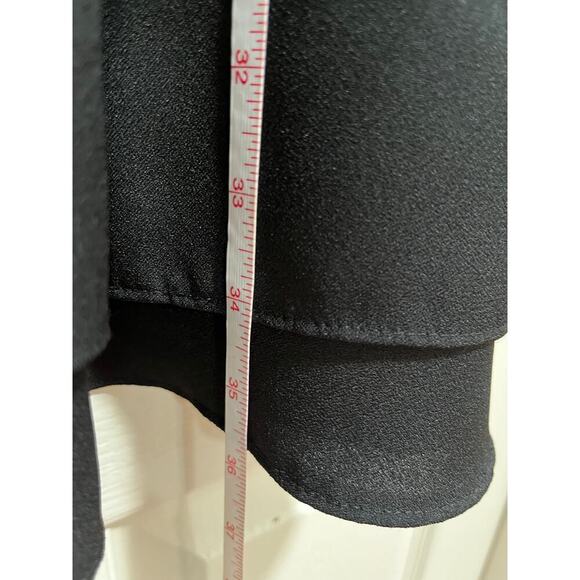 Vintage Cache Black Silk Beaded Cocktail Formal Dress 12 Fit and Flare Modest - Picture 8 of 10